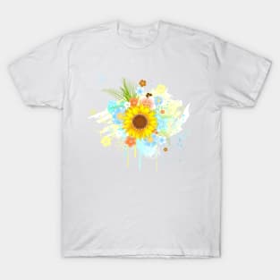 Summer Sunflower on White Background T-Shirt